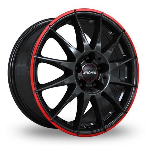 Ronal R54 MCR Black Red 16" Alloy Wheels - Wheelbase