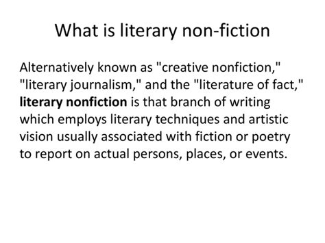 What is literary non-fiction