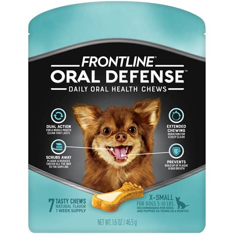 Frontline Oral Defense Dental Chews for Extra Small Dogs, 7 Chews - Walmart.com - Walmart.com