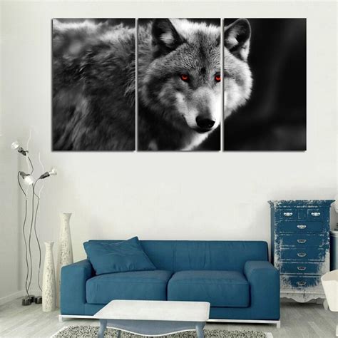 Wolf Wall Art Wolf Canvas Art Wolf 5 Piece Large Canvas | Etsy