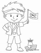 Pirate Boy Waving flag coloring Page  Download Free sketch template