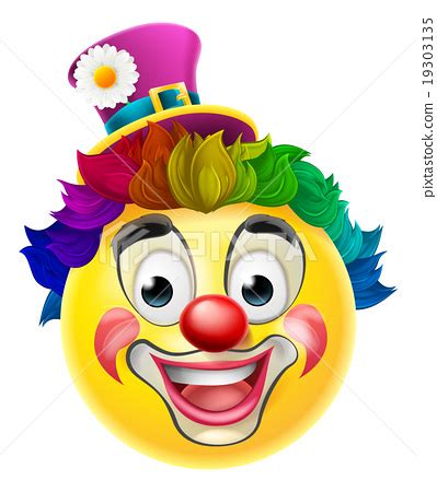 Clown Emoji Emoticon - Stock Illustration [19303135] - PIXTA