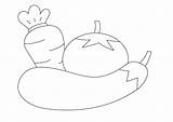 Premium Vector  Of A Cute Cartoon tomato eggplant And carrot In sketch template