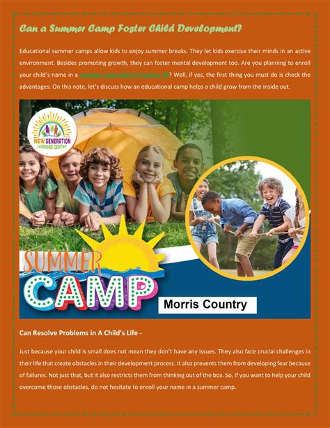 PPT - Can a Summer Camp Foster Child Development PowerPoint Presentation - ID:12057009