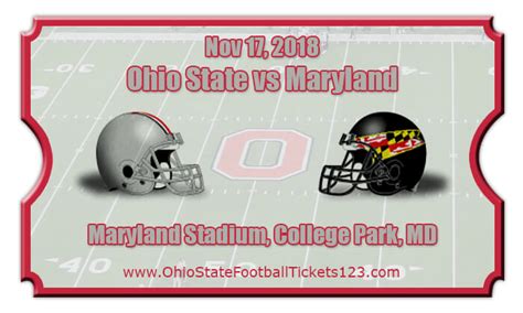 Ohio State Buckeyes vs Maryland Terrapins Football Tickets | Nov 17, 2018