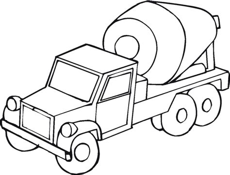 Cement Mixer Truck Printable Coloring Page | eColoringPage.com- Printable Coloring Pages