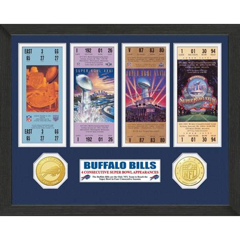 Buffalo Bills 4 Consecutive Super Bowl Appearances Ticket Collection ...