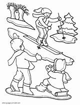 Skiing Coloring Pages sketch template