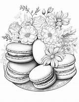 Macaroons Coloring Pages  Nation sketch template