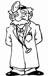 Arzt Doktor Bart Kleiner Alter Malvorlage Ausmalbild Beruf Brille  sketch template