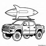 Toyota Tacoma With A Surfboard Coloring Page  Pagescom sketch template