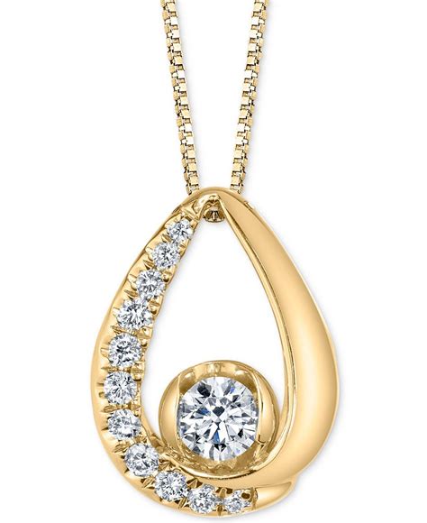 Macy's Diamond 18" Pendant Necklace (1/4 Ct. T.w.) In 14k White Gold Or ...