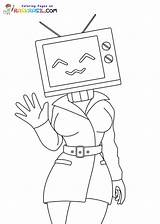 TV Woman Coloring Pages sketch template