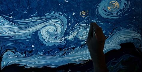 An Artist Paints Van Gogh’s Starry Night in a Bowl of Water—And It’s Mesmerizing | Architectural ...