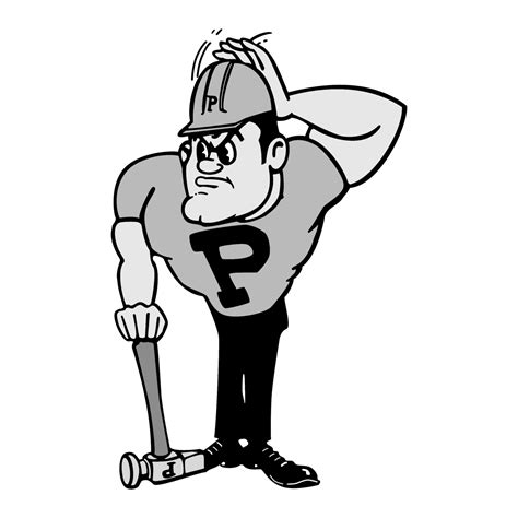 Purdue University Pete Logo Black and White (2) – Brands Logos