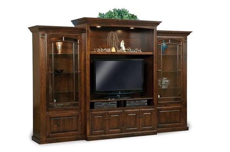 Amish Manifest 3-Piece Wall Unit Entertainment Center with Bookcases | Duvar üniteleri, Tasarım ...