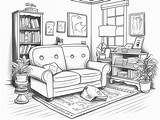 Decorative Furniture Coloring For Children  Page sketch template