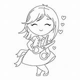 Premium Vector  outline coloring Book Girl Schoolgirl cartoon sketch template