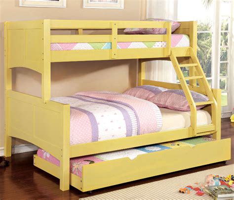 Palette Yellow Twin over Full Trundle Bunk Bed - CB Furniture
