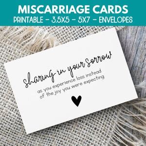 Miscarriage Sympathy Card Printable, Card for Miscarriage, Sympathy ...