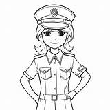 Lady Police Clipart Coloring sketch template