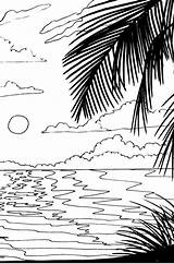 Beach Sunset Coloring Pages At GetColoringscom  Free Printable sketch template