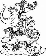 Coloring Animal Family sketch template