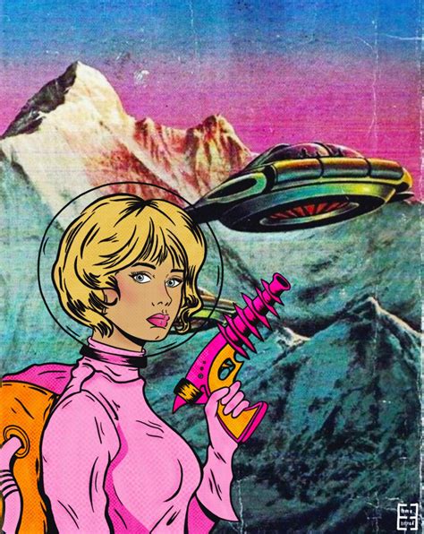 Retro Sci-fi Art Galactic Girl V1 by Em2art, Vintage Art, Comic Pop Art, Scifi Digital Download ...