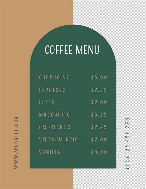 Aesthetic Coffee Shop Menu Design Template in 2022 | Menu design ...