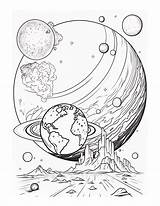 Free Printable Celestial Horizons  Galaxy Space Coloring Page For Kids sketch template
