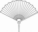 Fan Coloring Japanese Pages Hand Clipart Printable Clip Spanish Fans  sketch template