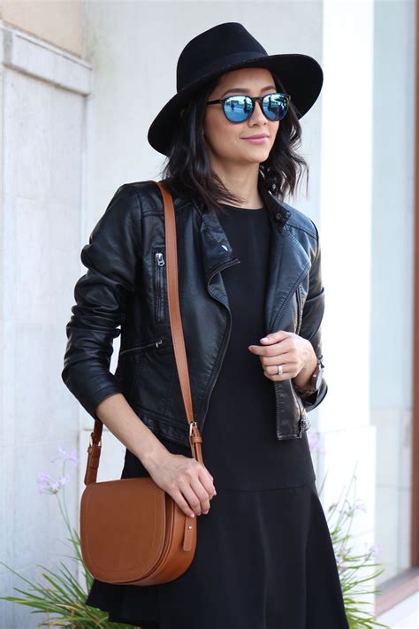 Leather Jacket & Wool Fedora Perfect for Fall | Black hat outfit ...