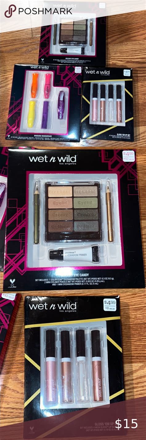 Wet n Wild Makeup Bundle - Mascara, Gloss, Eyeshadow Palette