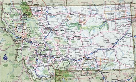 Large detailed roads and highways map of Montana state with all cities | Montana state | USA ...