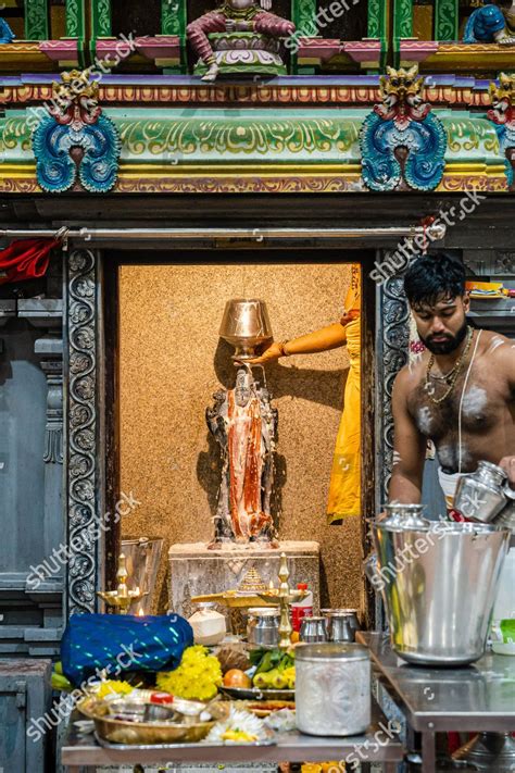 Pandit Hindu Priest Performs Abhishekam Puja Editorial Stock Photo ...