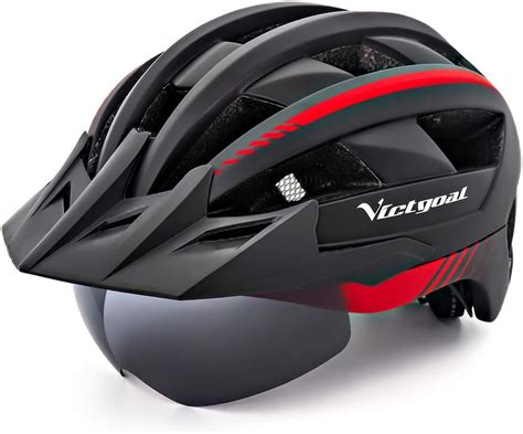 VICTGOAL Casque Velo Casque VTT avec Lunettes de Sécurité Magnétiques Amovibles Visière ...