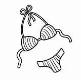 Bikini Coloring Clipart Dessin Coloriage Pages Kleurplaat Biquini  sketch template