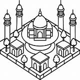 Mosque coloring Pages Outline minaret And Dome mosque On White  sketch template