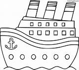 Very Simple Ship Coloring Page  ColoringAll sketch template