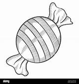 Wrapped Candy Coloring Page sketch template