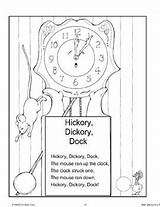 Hickory Dock Dickory Coloring Pages Nursery Rhyme Printable Colouring  sketch template