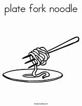 Plate fork noodle Coloring Page  Twisty Noodle sketch template