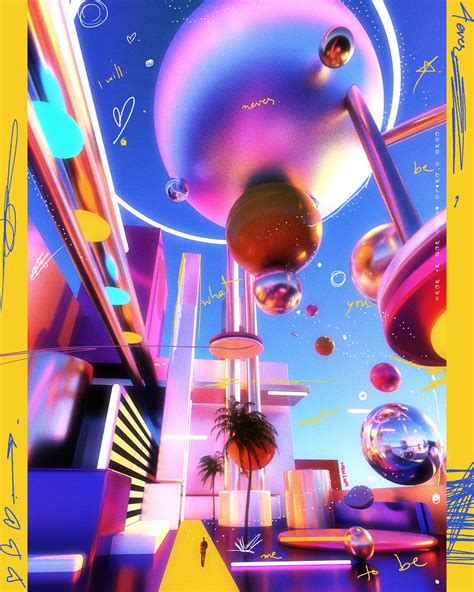 Isolation Dreams on Behance in 2020 | Pink tumblr aesthetic, 3d concept, Retro futurism