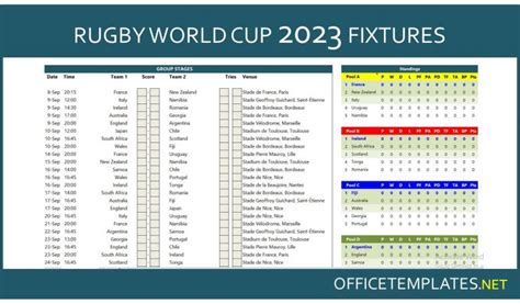 2023 Rugby World Cup Fixtures and Scoresheet » OFFICETEMPLATES.NET