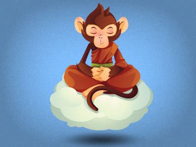 Monkey monk meditating by Petshopbox on Dribbble