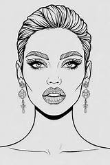 Stylish Makeup Coloring Pages Featuring Trendy Beauty Looks  Premium sketch template