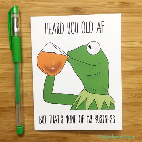 Funny Birthday Card Kermit the Frog Kermit Muppets Meme