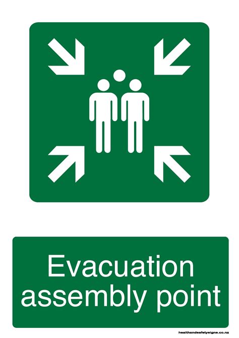 Evacuation assembly point - Health and Safety Signs