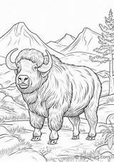 Musk Ox Coloring Page » Free Download Artus Art sketch template
