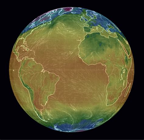 what next: #Earth :: Surface Winds, Ocean Currents & Waves, Temperatures via earth.nullschool.net